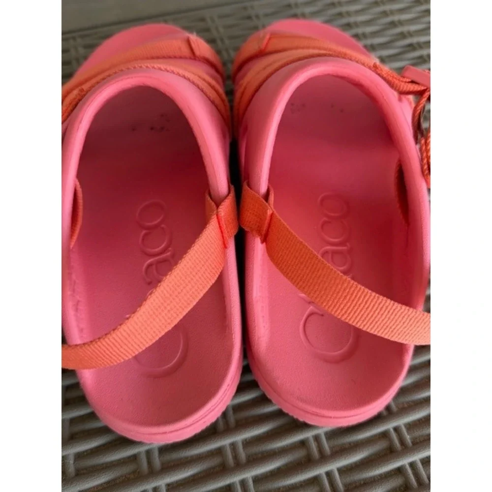 Chaco Chillos Kids Size 4 Pink Orange Sport Sandals Adjustable Strap‎ EVA Slide
